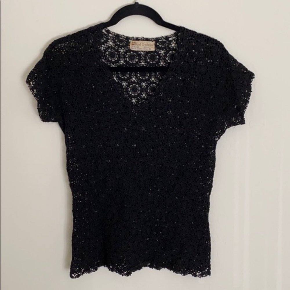 Black Crochet Top